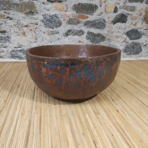 GRANDE CIOTOLA DECORATIVA IN LEGNO DI PALMA