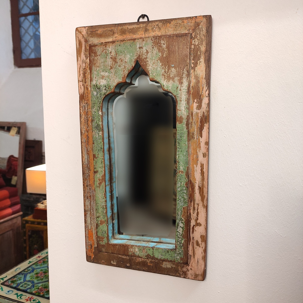 piccolo specchio decorativo multicolore indiano