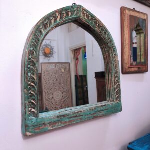 specchio colore verde acqua indiano forma ad arco