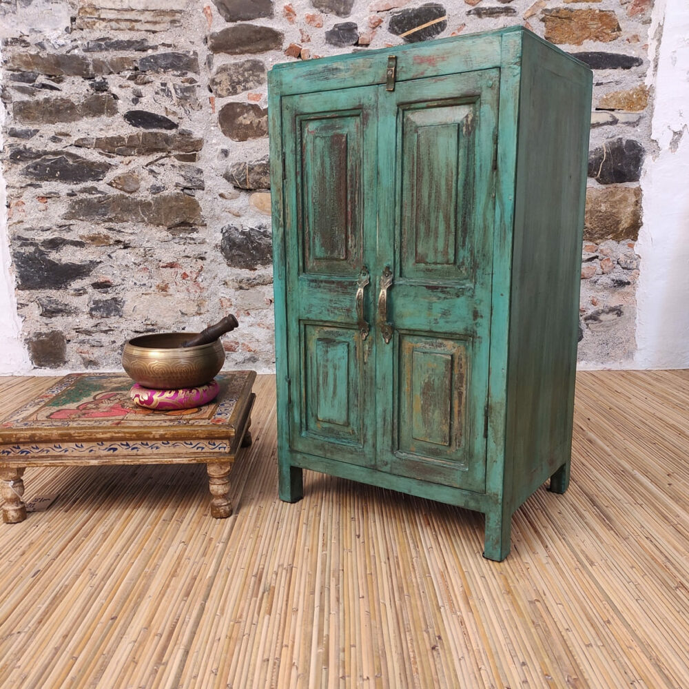 PICCOLO ARMADIETTO COMODINO INDIANO VERDE