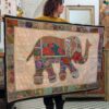 arazzo con elefante ricamato tecnica patchwork indiano