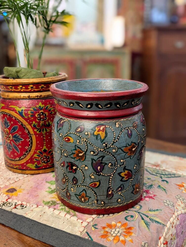 PORTAVASO DIPINTO A FIORI INDIANO - immagine 7