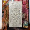 pannello decorativo con Ganesh scolpito bianco e argento
