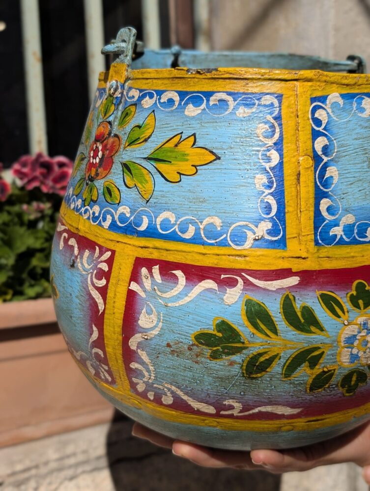 PORTA VASO DECORATIVO A SOSPENSIONE DIPINTO - immagine 4