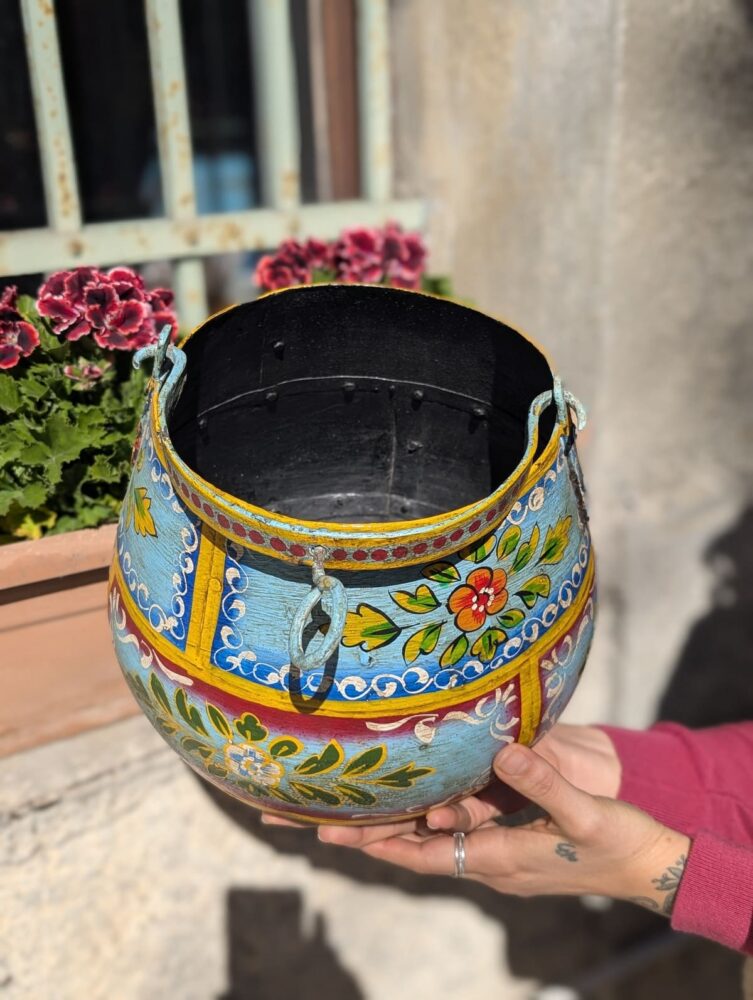 PORTA VASO DECORATIVO A SOSPENSIONE DIPINTO - immagine 5