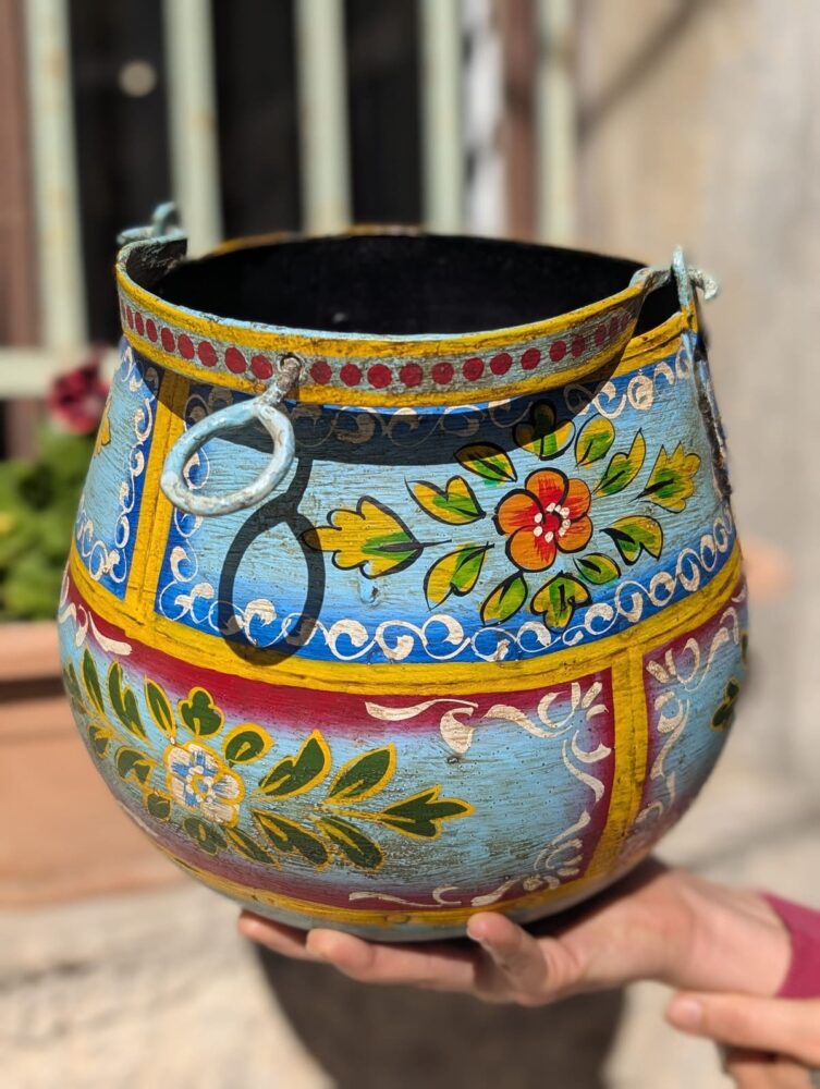 PORTA VASO DECORATIVO A SOSPENSIONE DIPINTO - immagine 2