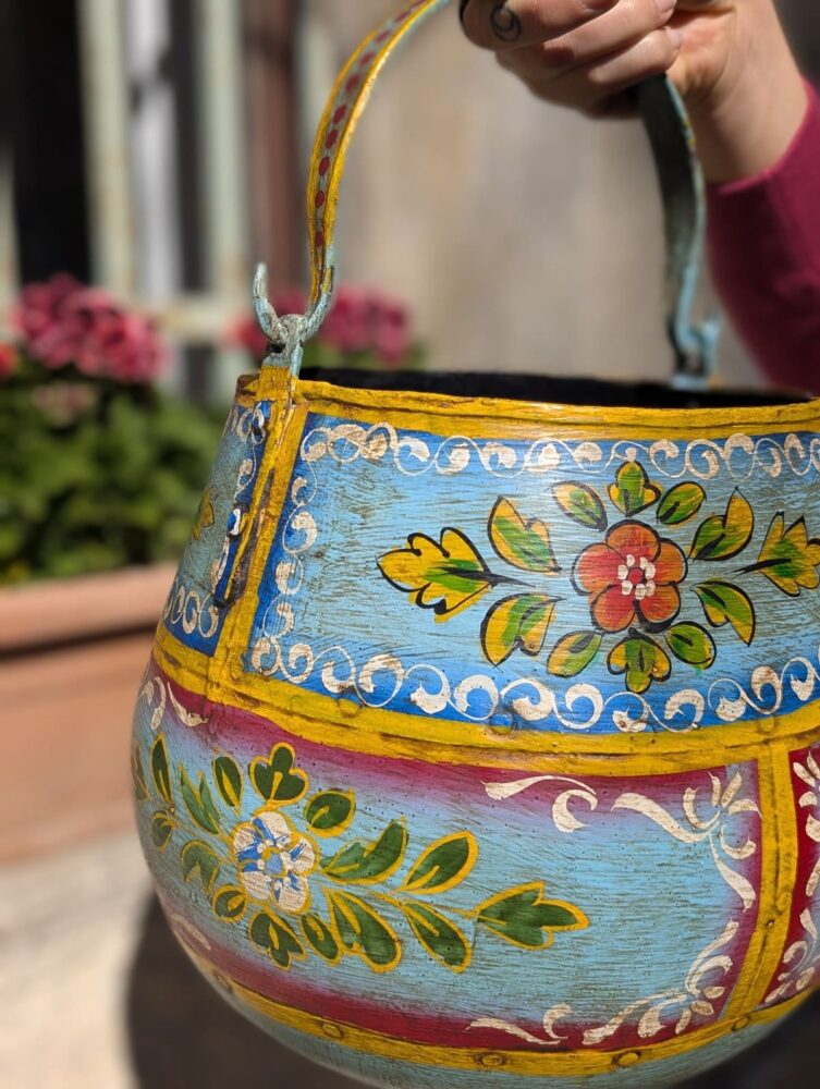 PORTA VASO DECORATIVO A SOSPENSIONE DIPINTO - immagine 3