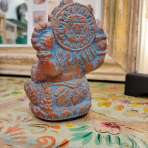 STATUETTA DI GANESH BRONZO E AZZURRO - immagine 4
