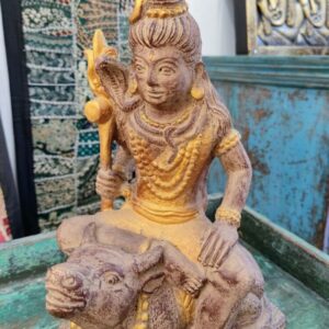 Alternative view of STATUA DI SHIVA E NANDI IN POLVERE DI PIETRA E ORO