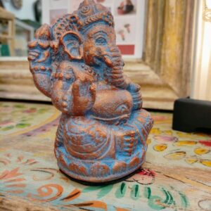 STATUETTA DI GANESH BRONZO E AZZURRO - immagine 3