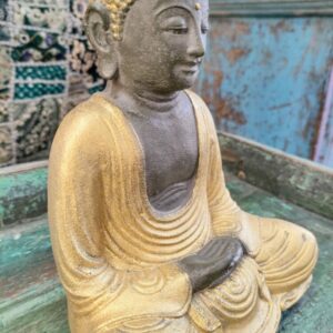 STATUA DEL BUDDHA DORATO IN MEDITAZIONE - immagine 4