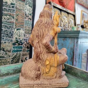 STATUA DI SHIVA E NANDI IN POLVERE DI PIETRA E ORO - immagine 6