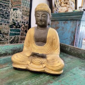 STATUA DEL BUDDHA DORATO IN MEDITAZIONE