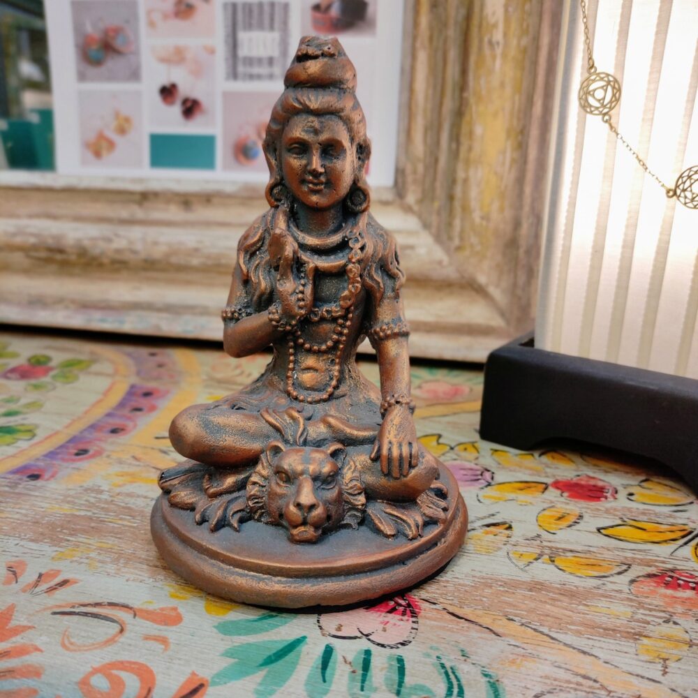 STATUETTA DI SHIVA IN RESINA BRONZATA
