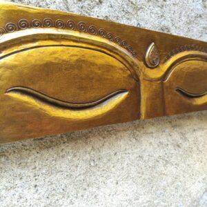 Alternative view of DECORAZIONE DA PARETE OCCHI DI BUDDHA IN LEGNO DORATO