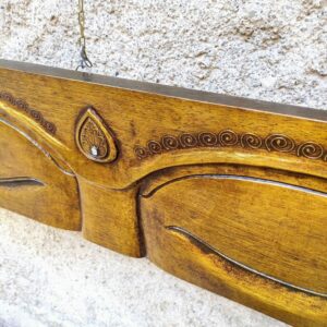DECORAZIONE DA PARETE OCCHI DI BUDDHA IN LEGNO DORATO - immagine 3