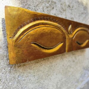 DECORAZIONE DA PARETE OCCHI DI BUDDHA IN LEGNO DORATO - immagine 5