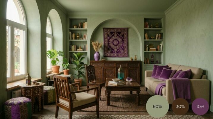 Esempio creato con AI 60 verde 30 marrone e 10 viola